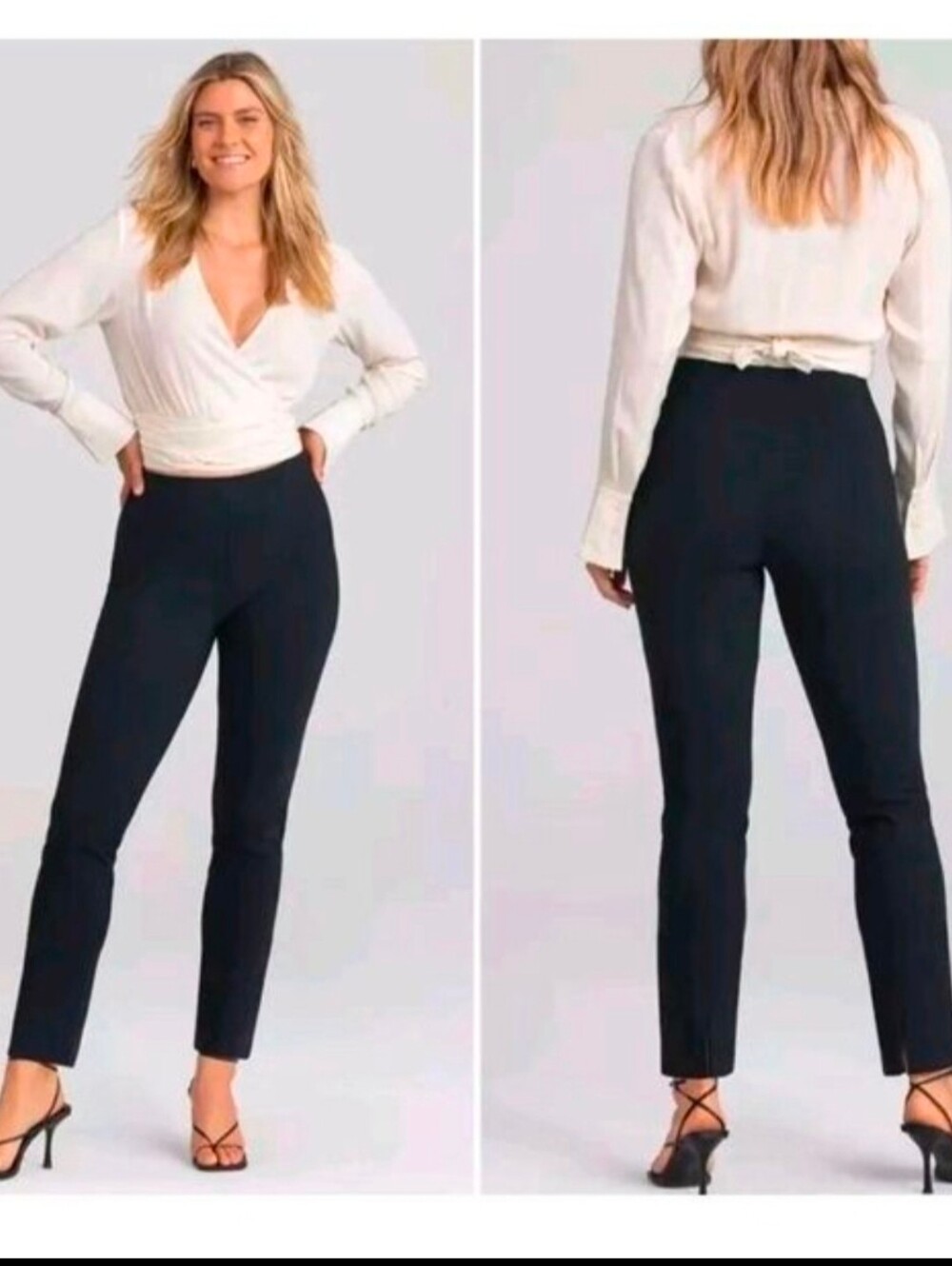 Honeylove Black High-Rise Straight-Leg Pants